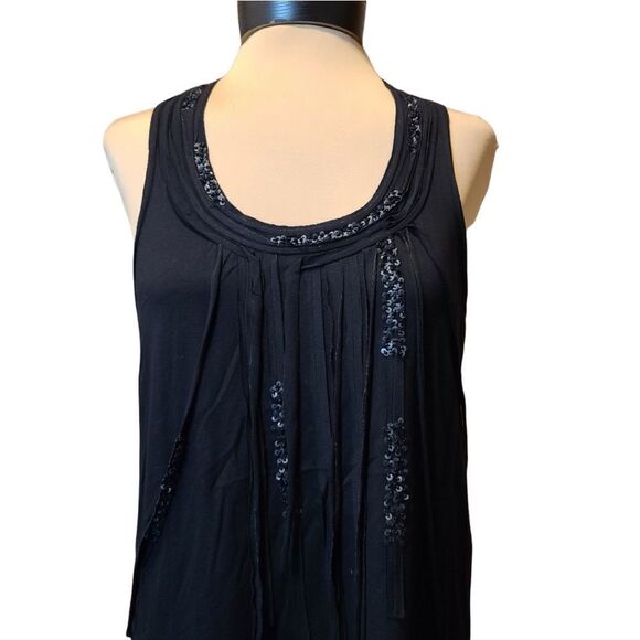 BCBG MAXAZRIA Black Sequined Tank NWT Small - Picture 2 of 4